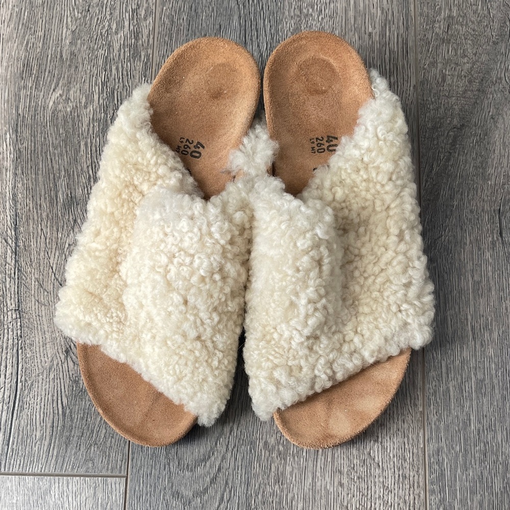 Papillio Cream Shearling Slippers
